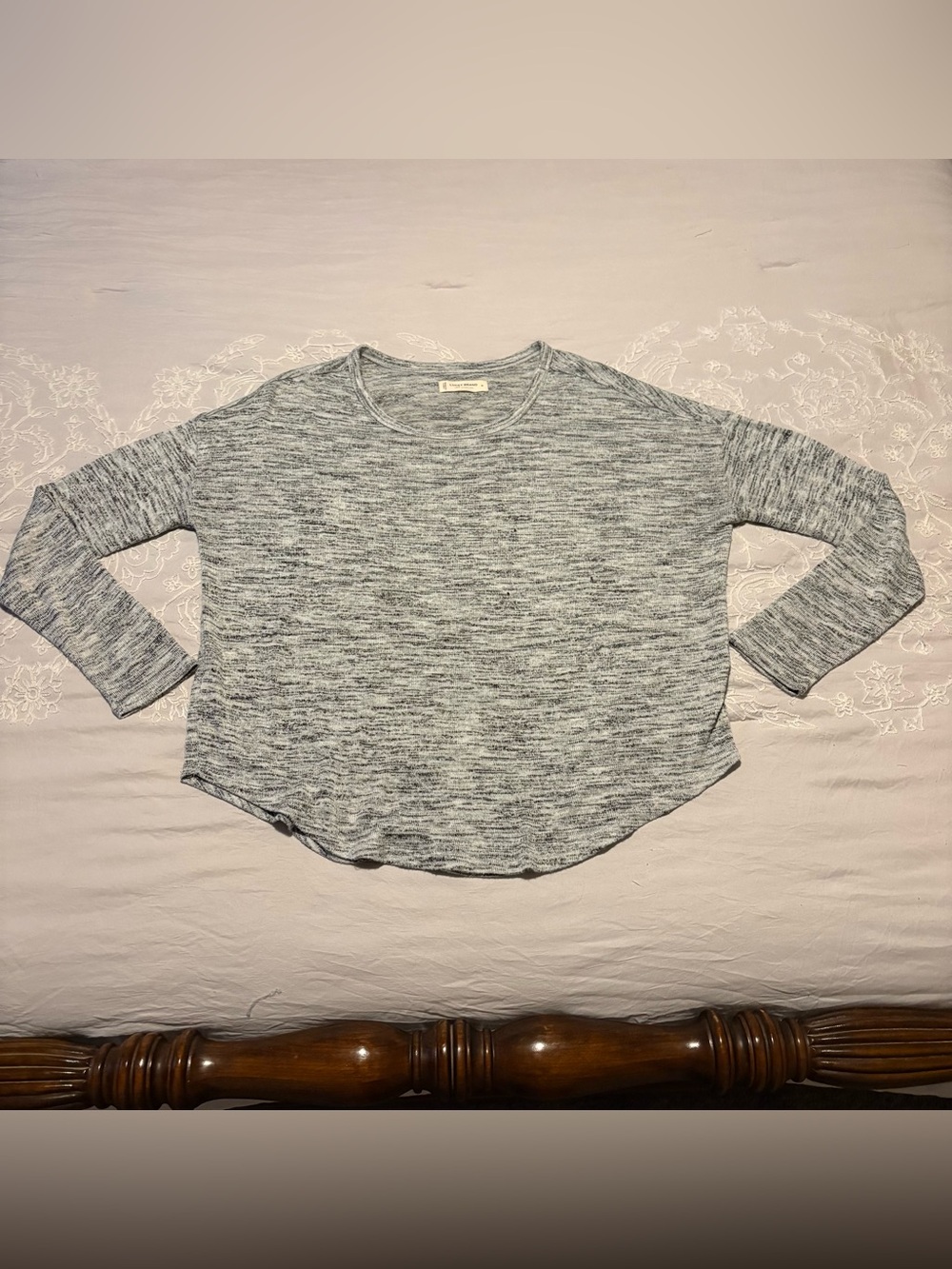 Lucky Brand Gray Marled Long Sleeve Top